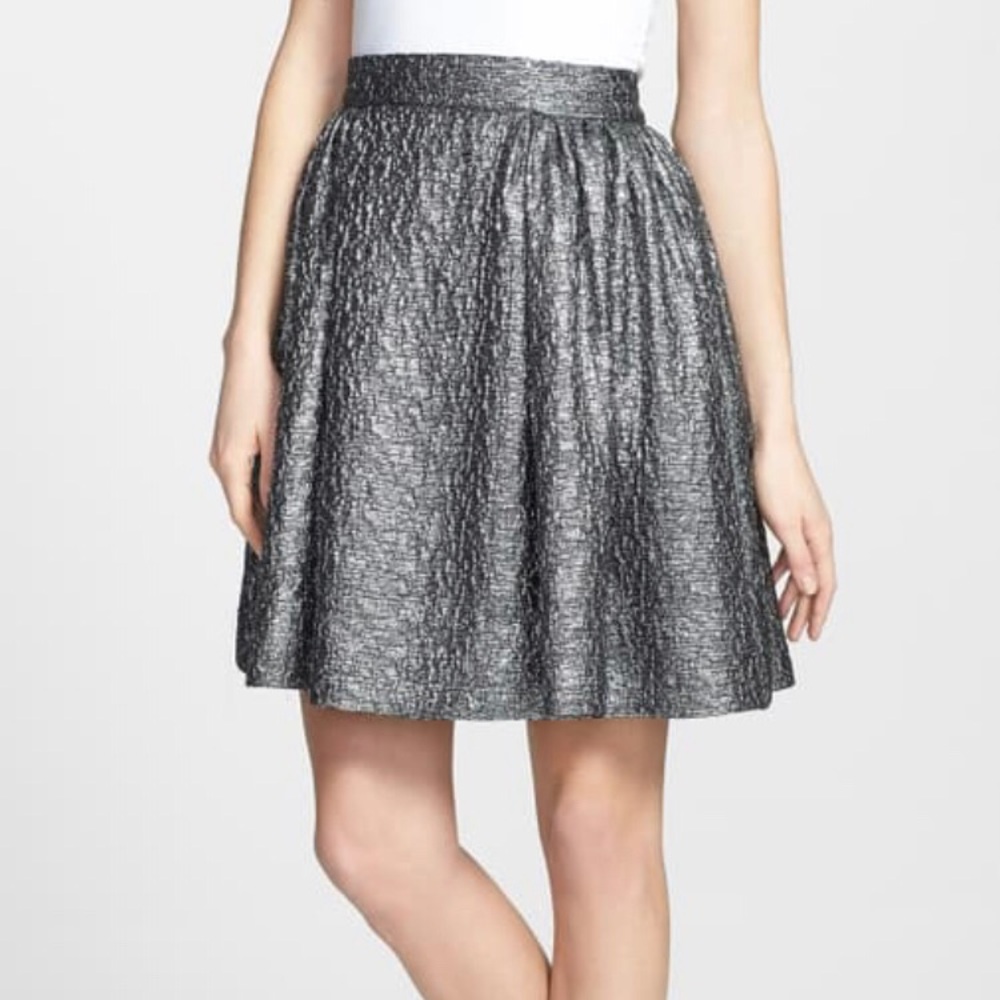 Kate spade Aimee silver metallic skirt size 14